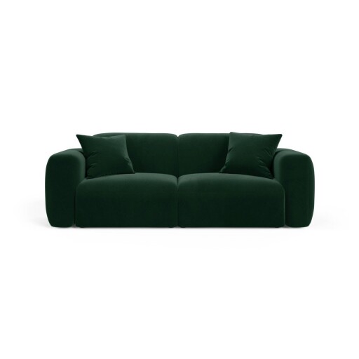 Canapea verde-închis cu tapițerie din catifea 220 cm Strino – Cosmopolitan Design