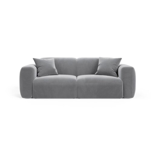 Canapea gri cu tapițerie din catifea 220 cm Strino – Cosmopolitan Design