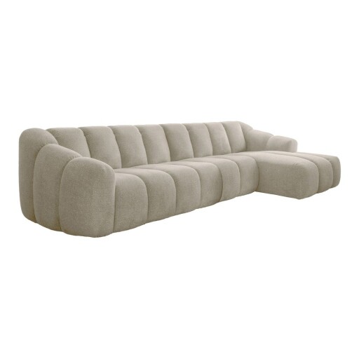 Colțar bej (cu colț pe partea dreaptă/cu șezlong) Shell – Miuform