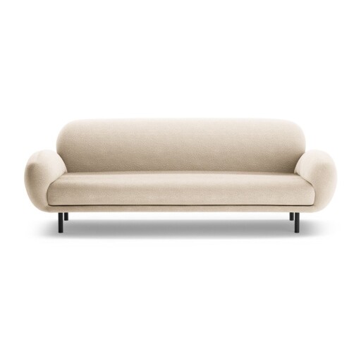 Canapea bej cu tapițerie din țesătură bouclé 208 cm Poppy – Micadoni