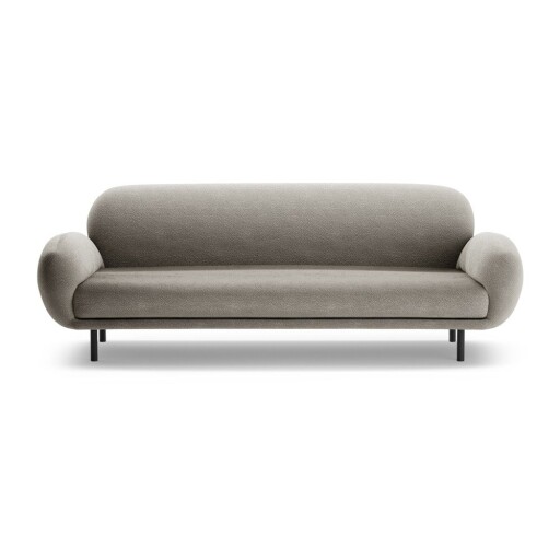 Canapea gri cu tapițerie din țesătură bouclé 208 cm Poppy – Micadoni
