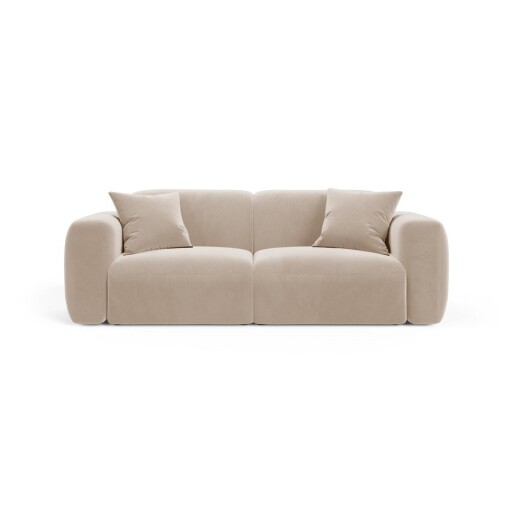 Canapea bej cu tapițerie din catifea 220 cm Strino – Cosmopolitan Design