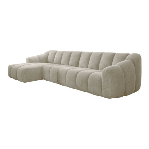 Colțar bej (cu colț pe partea stângă/cu șezlong) Shell – Miuform