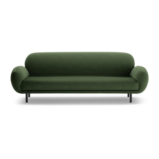 Canapea verde cu tapițerie din țesătură bouclé 208 cm Poppy – Micadoni