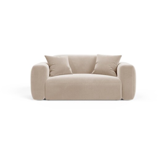 Canapea bej cu tapițerie din catifea 180 cm Strino – Cosmopolitan Design