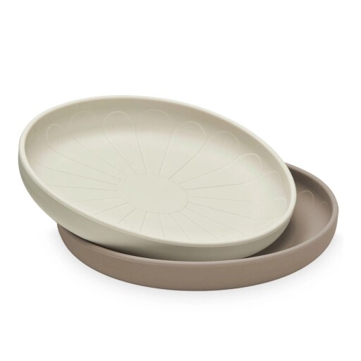 Farfurii pentru copii, bej 2 buc. din silicon ø 18,5 cm Earth – Cam Cam Copenhagen