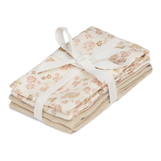 Prosopele de spălat pe corp bej 4 buc. din bumbac organic 30x30 cm Augusta – Cam Cam Copenhagen