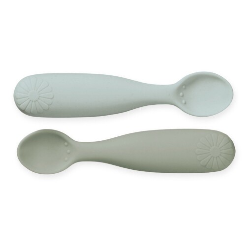 Linguri pentru copii, kaki/albastru-deschis din silicon 2 buc. Olive Mix – Cam Cam Copenhagen