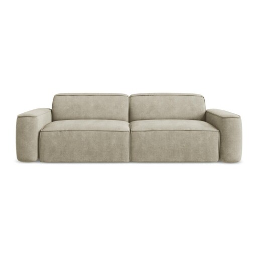 Canapea bej cu tapițerie din chenille 244 cm Omao – Makamii