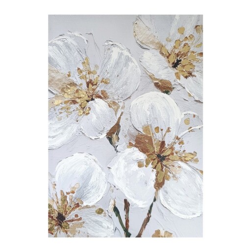 Tablou cu detalii pictate manual 70x100 cm Petal Glow – Styler