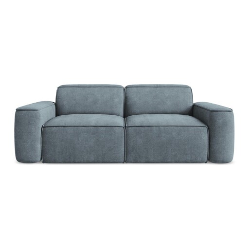 Canapea albastru prăfuit cu tapițerie din chenille 204 cm Omao – Makamii