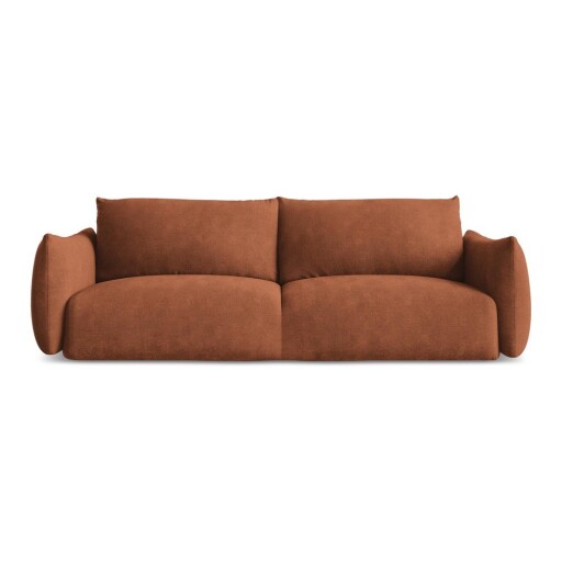 Canapea teracotă extensibilă cu tapițerie din chenille 230 cm Leila – Makamii