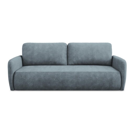 Canapea albastru prăfuit extensibilă/cu spațiu de depozitare cu tapițerie din chenille 218 cm Lilo – Makamii