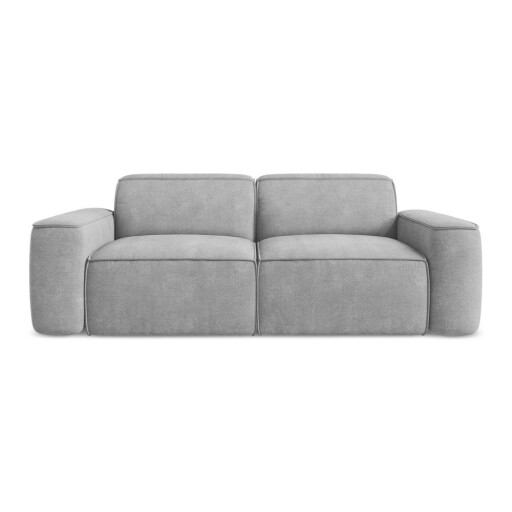 Canapea gri deschis cu tapițerie din chenille 204 cm Omao – Makamii