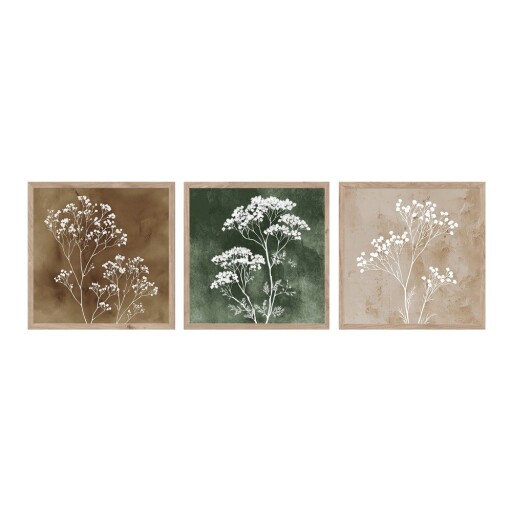 Tablouri 3 buc. 30x30 cm Floral Imprint – Styler