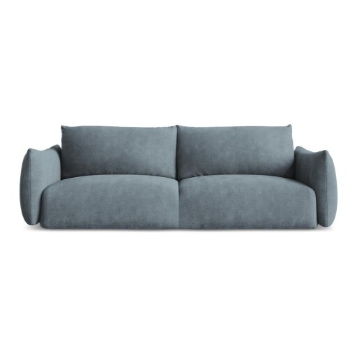 Canapea albastră extensibilă cu tapițerie din chenille 230 cm Leila – Makamii