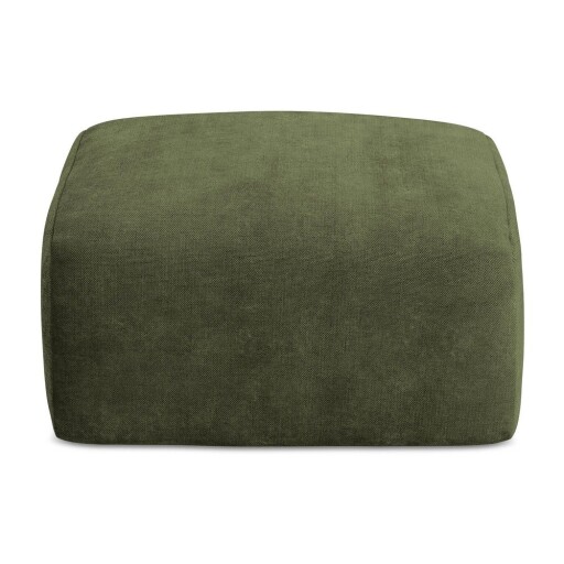 Taburet verde cu tapițerie din chenille Leila – Makamii