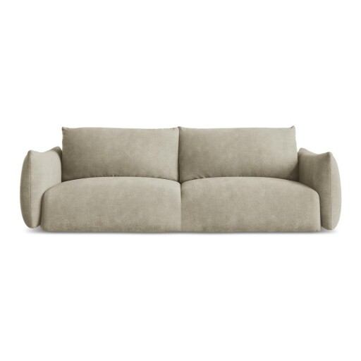 Canapea bej extensibilă cu tapițerie din chenille 230 cm Leila – Makamii