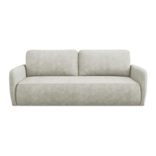 Canapea crem extensibilă/cu spațiu de depozitare cu tapițerie din chenille 218 cm Lilo – Makamii