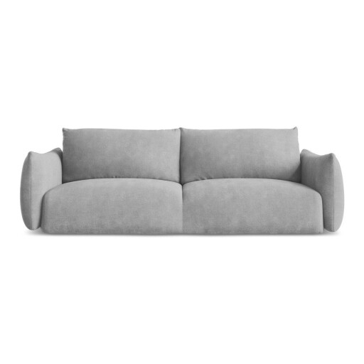 Canapea gri deschis extensibilă cu tapițerie din chenille 230 cm Leila – Makamii