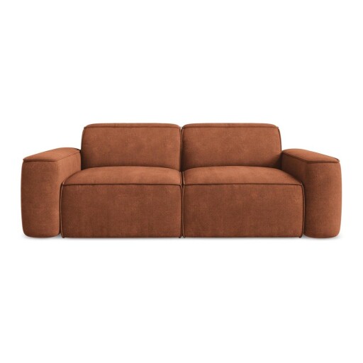 Canapea teracotă cu tapițerie din chenille 204 cm Omao – Makamii