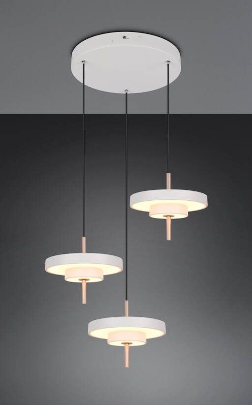 Lustra Keaton, TRIO, 45x150 cm, 10W, 1x SMD, metal, gri/auriu