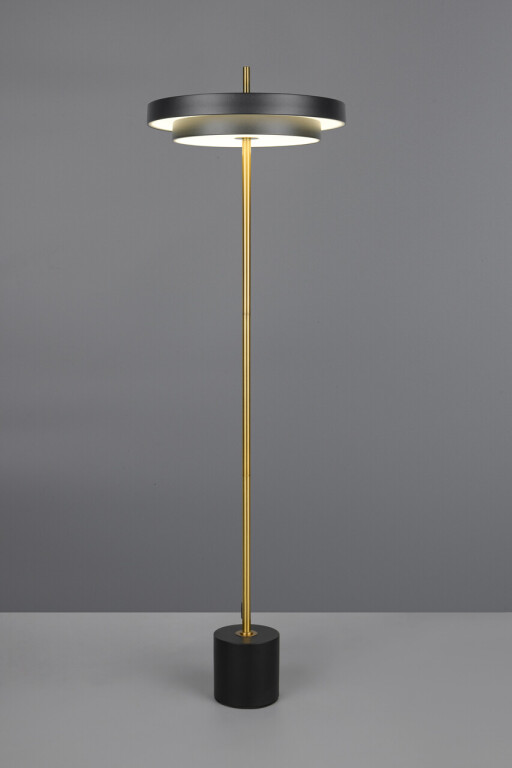 Lampadar Keaton, TRIO, 40x138 cm, 21W, 1x SMD, metal, negru/auriu