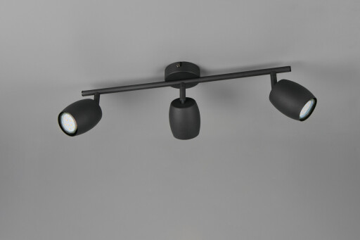 Plafoniera Nancy, RL, 47.5x8x15.5 cm, 35W, 3x GU10, metal, negru mat