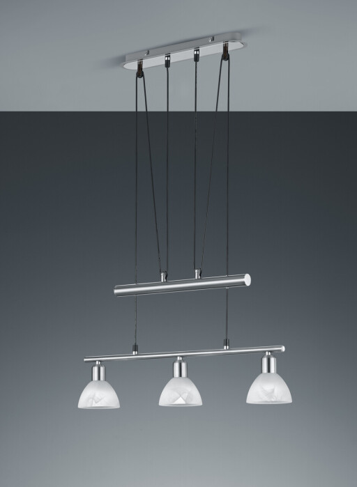 Lustra Levisto, TRIO, 60.5x11x160 cm, 4.9W, 3x E14, metal, nichel mat/alb