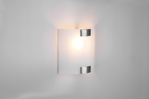Aplica de perete Pura, TRIO, 20x20 cm, 40W, 1x E27, metal, nichel mat/alb