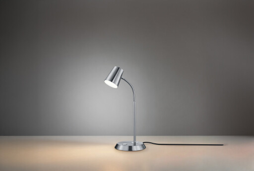 Lampa de masa Narcos, TRIO, 15x38 cm, 6.9W, 1x SMD, metal, nichel mat