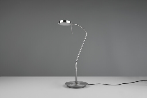 Lampa de masa Monza, TRIO, 19x46x57 cm, 12W, 1x SMD, metal, nichel mat