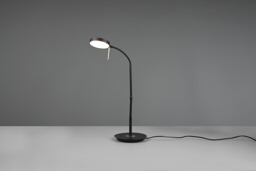 Lampa de masa Monza, TRIO, 19x46x57 cm, 12W, 1x SMD, metal, negru mat