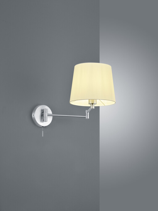 Lampa de perete Lyon, TRIO, 25.5x32.5 cm, 60W, 1x E27, metal, nichel mat/alb