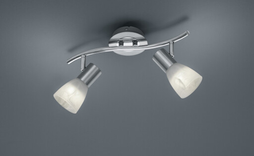 Plafoniera Levisto, TRIO, 33x10x19 cm, 4.9W, 2x E14, metal, nichel mat/alb
