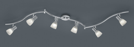 Plafoniera Levisto, TRIO, 180x11x21 cm, 4.9W, 6x E14, metal, nichel mat/alb