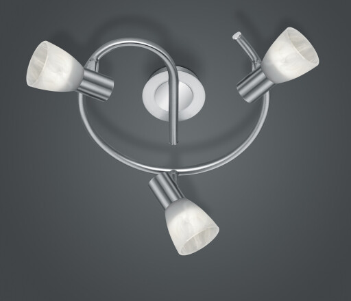 Plafoniera Levisto, TRIO, 30x21 cm, 4.9W, 3x E14, metal, nichel mat/alb