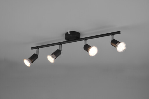 Plafoniera Paris, RL, 50x8x13.5 cm, 35W, 4x GU10, metal, negru mat