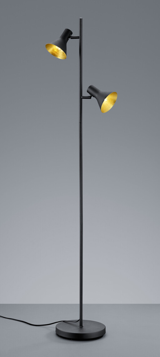 Lampadar Nina, RL, 33.5x23x144 cm, 28W, 2x E14, metal, negru/auriu