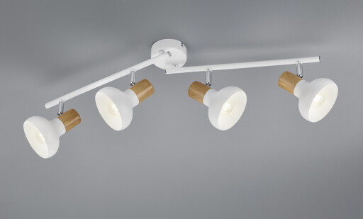 Plafoniera Latika, RL, 71x13.5x18.5 cm, 10W, 4x E14, metal, alb mat/natur