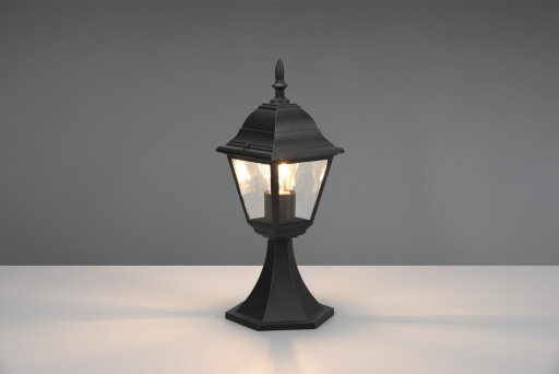 Lampadar de exterior Livenza, TRIO, 17x14x39.5 cm, 60W, 1x E27, aluminiu, negru mat