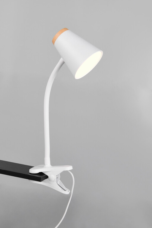 Lampa de masa Pongo, RL, 9.5x33 cm, 4.5W, 1x SMD, plastic, alb/natur