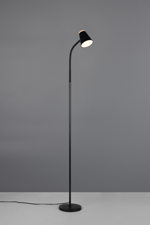 Lampadar Pongo, RL, 19.5x145 cm, 4.5W, 1x SMD, plastic, negru/natur