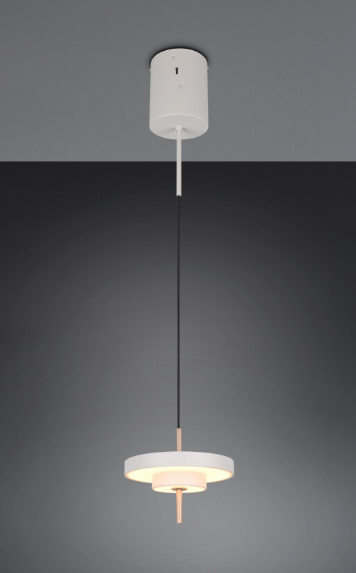 Lustra Keaton, TRIO, 20x150 cm, 10W, 1x SMD, metal, gri/auriu
