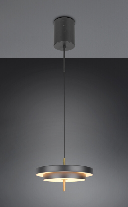Lustra Keaton, TRIO, 40x150 cm, 34.5W, 1x SMD, metal, negru/auriu