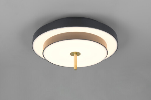 Plafoniera Keaton, TRIO, 40x20 cm, 34.5W, 1x SMD, metal, negru/auriu
