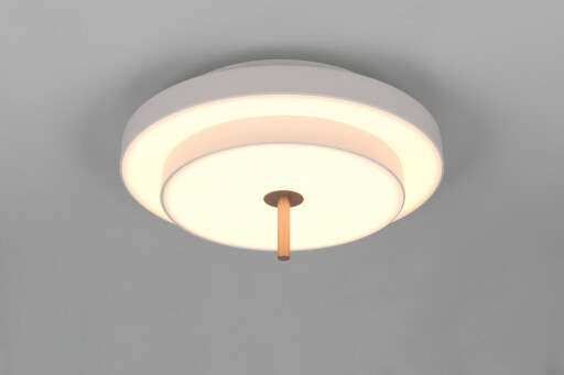 Plafoniera Keaton, TRIO, 40x20 cm, 34.5W, 1x SMD, metal, gri/auriu