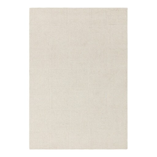 Covor fildeș țesut manual din lână 120x170 cm Zennith Grid – Asiatic Carpets