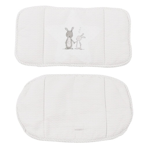 Pernă de scaun pentru copii albă Fox & Bunny – Roba