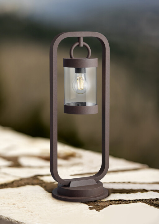 Lampadar de exterior Sambesi, TRIO, 23x21x60 cm, 28W, 1x E27, aluminiu, ruginiu
